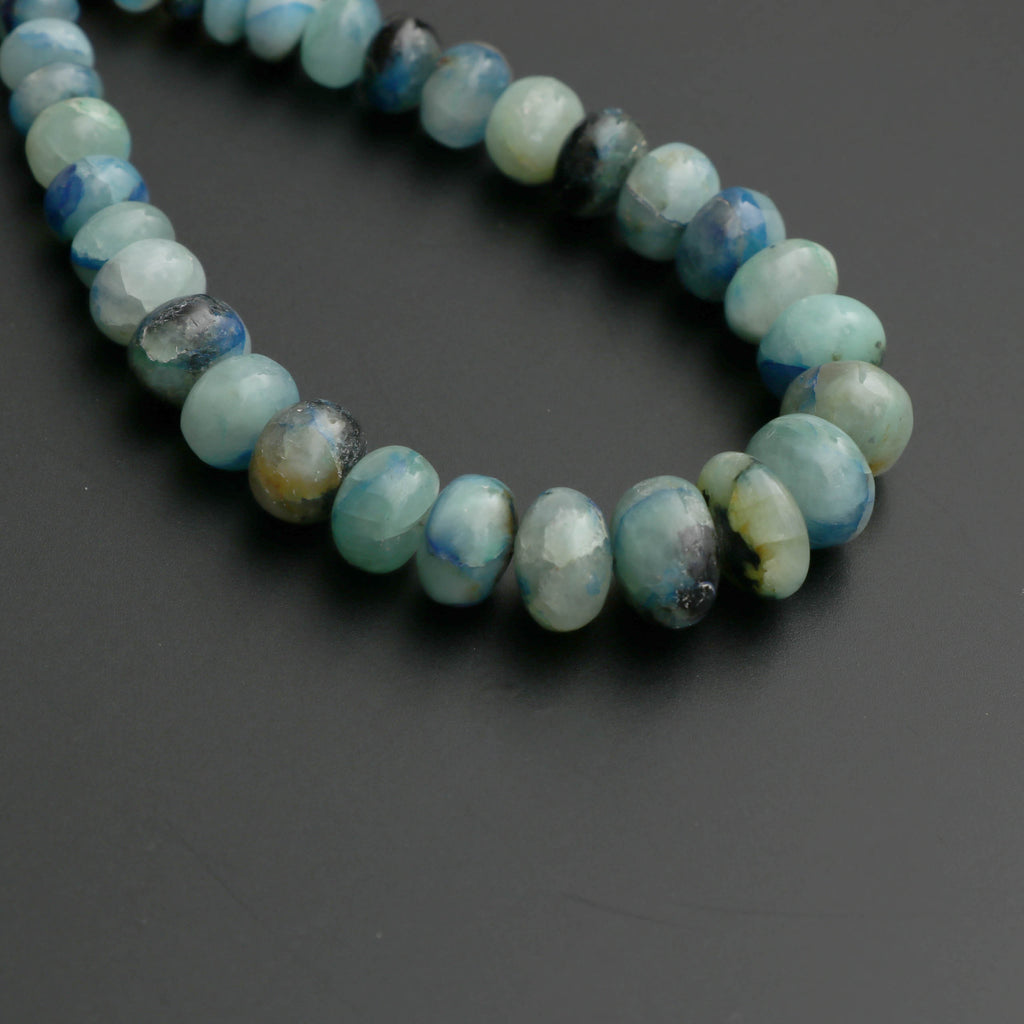 Azurite Feldspar Smooth Roundel Beads, Azurite Beads - 5mm to 10mm - Feldspar Azurite - Gem Quality, 6.5 Inch, Price Per Strand - National Facets, Gemstone Manufacturer, Natural Gemstones, Gemstone Beads