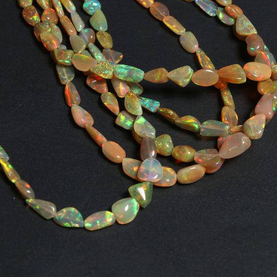 Natural Ethiopian Opal Smooth Chips & Nuggets Beads, 3.5x5 mm to 7x9 mm, Plain Opal Nuggets, Opal Gemstone, 18 Inches Full Strand, Price Per Strand