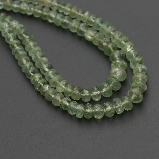 Mint Apatite Faceted Roundel Beads - 3 mm to 6 mm - Mint Apatite Jewelry Making Beads, 8 Inch/18 Inch, Price Per Strand