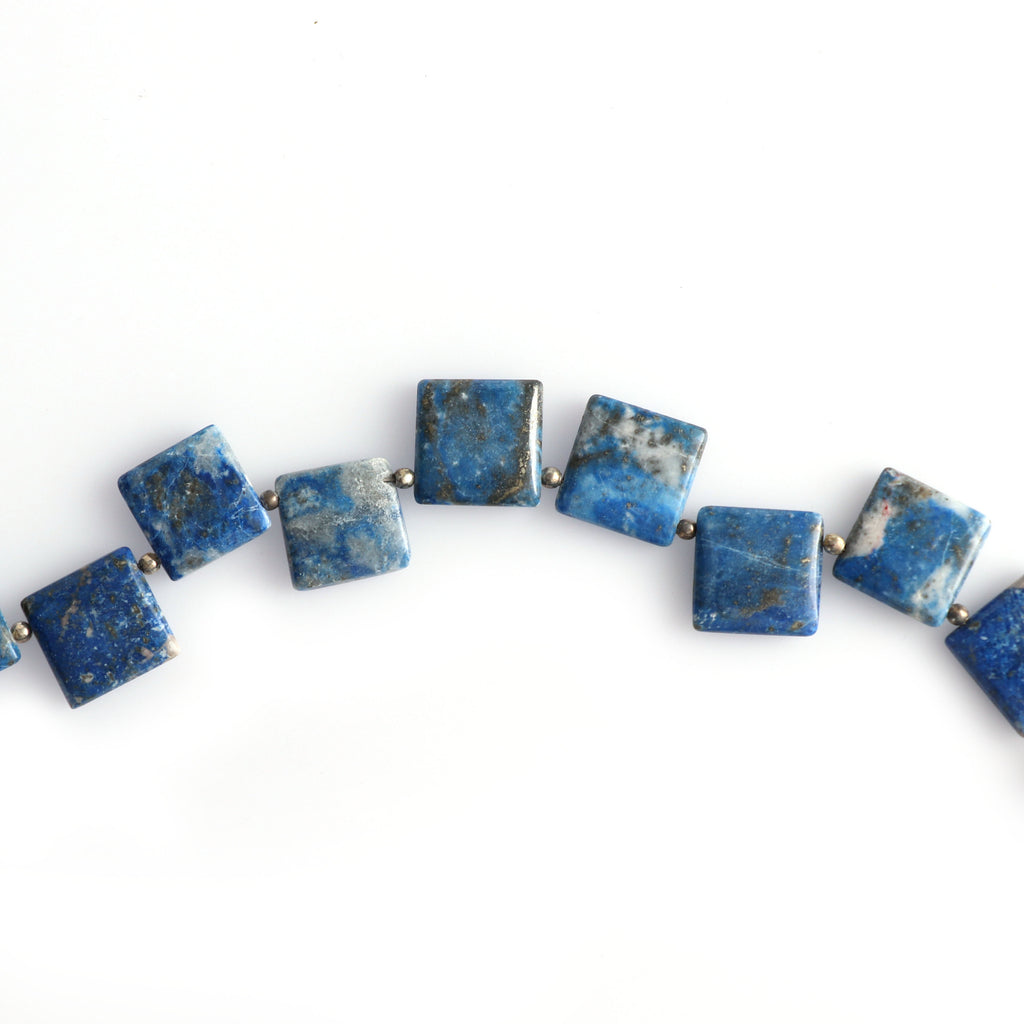 Lapis Smooth Square Beads - 13x13 mm to 14x14 mm- Lapis Lazuli Square Cabs- Gem Quality , 15 Cm Full Strand, Price Per Strand - National Facets, Gemstone Manufacturer, Natural Gemstones, Gemstone Beads
