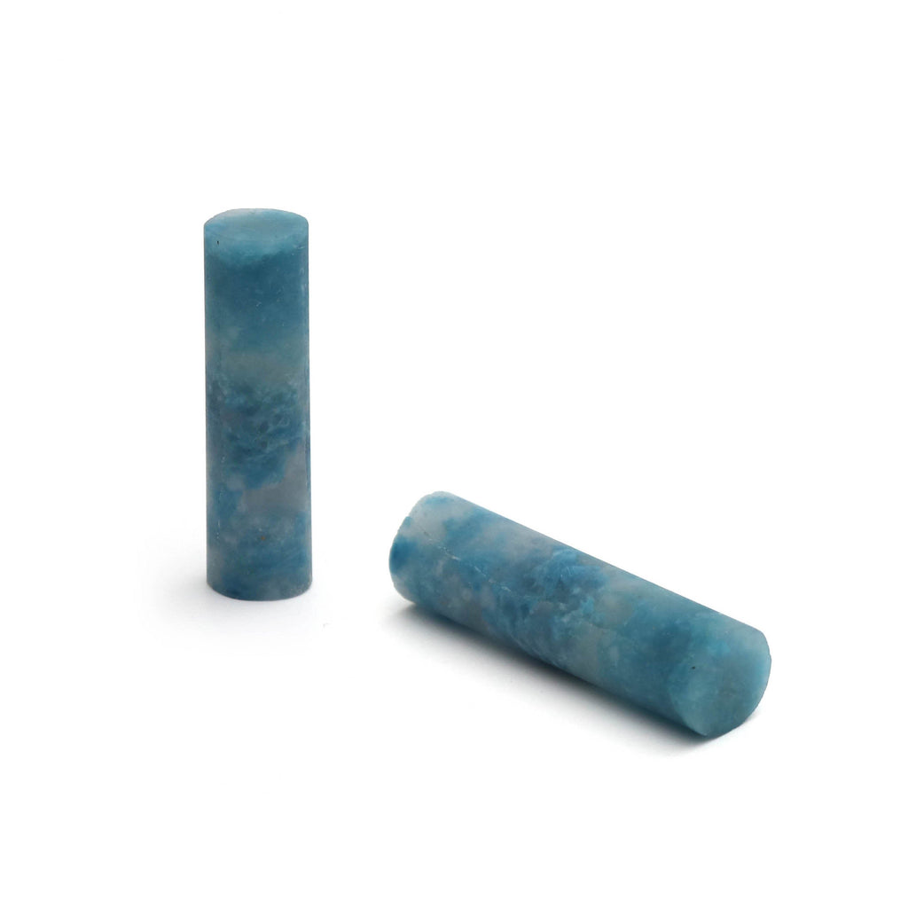 Paraiba Quartz Matte Finish Cylinder Gemstone, 8x30.5 MM, Matt Finish Gemstone, AA Quality , Price Per Pair Gemstone - National Facets, Gemstone Manufacturer, Natural Gemstones, Gemstone Beads