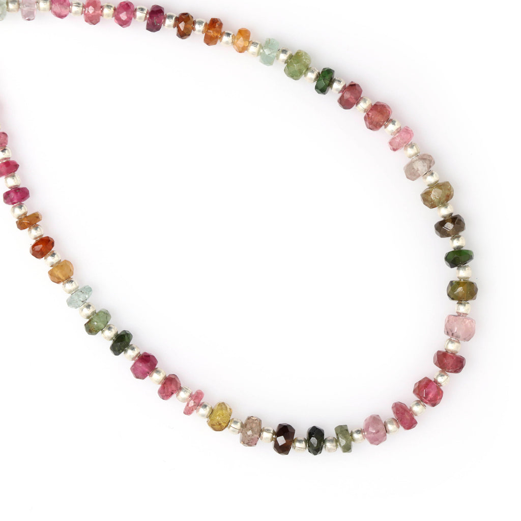 Multi Tourmaline Faceted Beads, Tourmaline Beads, Rondelle Beads, Multi Beads-4 mm- Multi Tourmaline - Gem Quality, 8 Inch, Price Per Strand - National Facets, Gemstone Manufacturer, Natural Gemstones, Gemstone Beads
