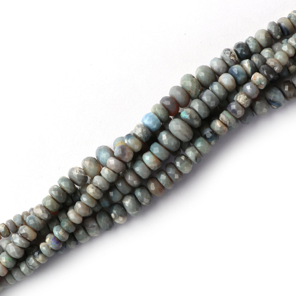 Natural Australian Opal Roundel Faceted Beads, 4 MM to 8 MM , Australian Opal,8 Inch, Price Per Strand - National Facets, Gemstone Manufacturer, Natural Gemstones, Gemstone Beads