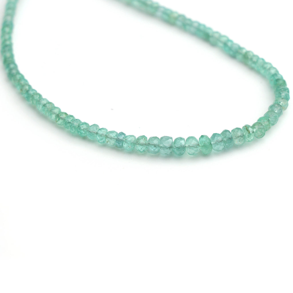Emerald Faceted Roundel Beads, Emerald - 2.5 mm to 4.5 mm - Emerald Faceted - Gem Quality , 8 Inch/16 Inch Full Strand, Price Per Strand - National Facets, Gemstone Manufacturer, Natural Gemstones, Gemstone Beads