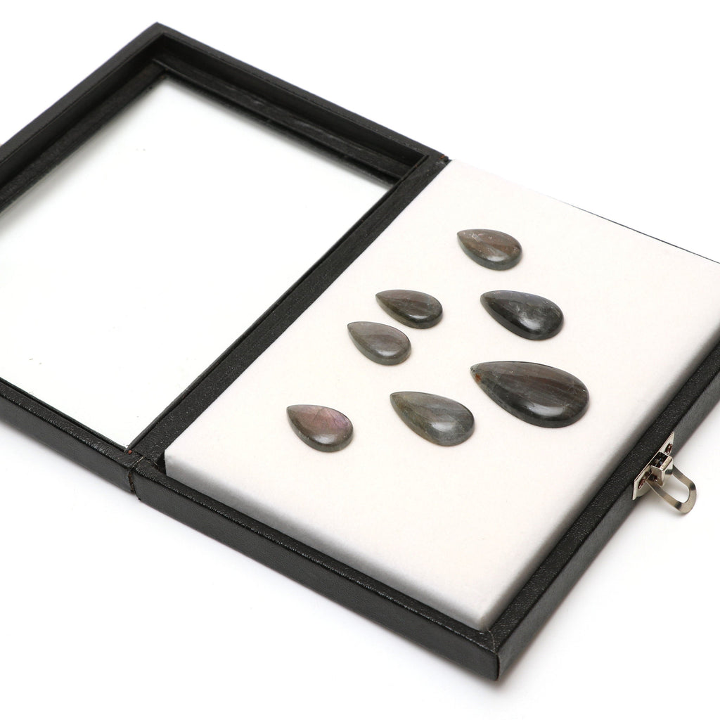 AAA Quality Natural Labradorite Smooth Pear Cabochon Gemstone | 15x27 mm to 25x45 mm | Gemstone Cabochon | Set of 7 Pieces - National Facets, Gemstone Manufacturer, Natural Gemstones, Gemstone Beads