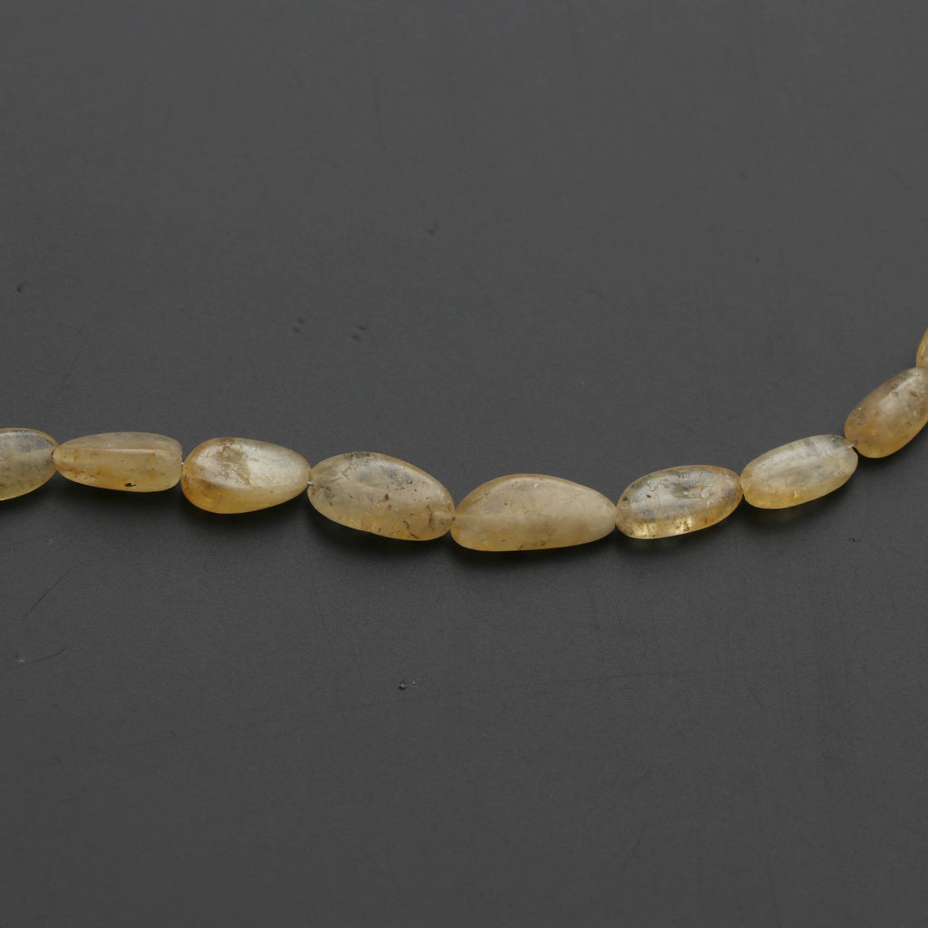Yellow Aquamarine Smooth Tumble Nuggets Beads, 4x8 mm to 7x11.5 mm, Yellow Aquamarine, 8 Inch Strand, price per strand, Gift For Women - National Facets, Gemstone Manufacturer, Natural Gemstones, Gemstone Beads
