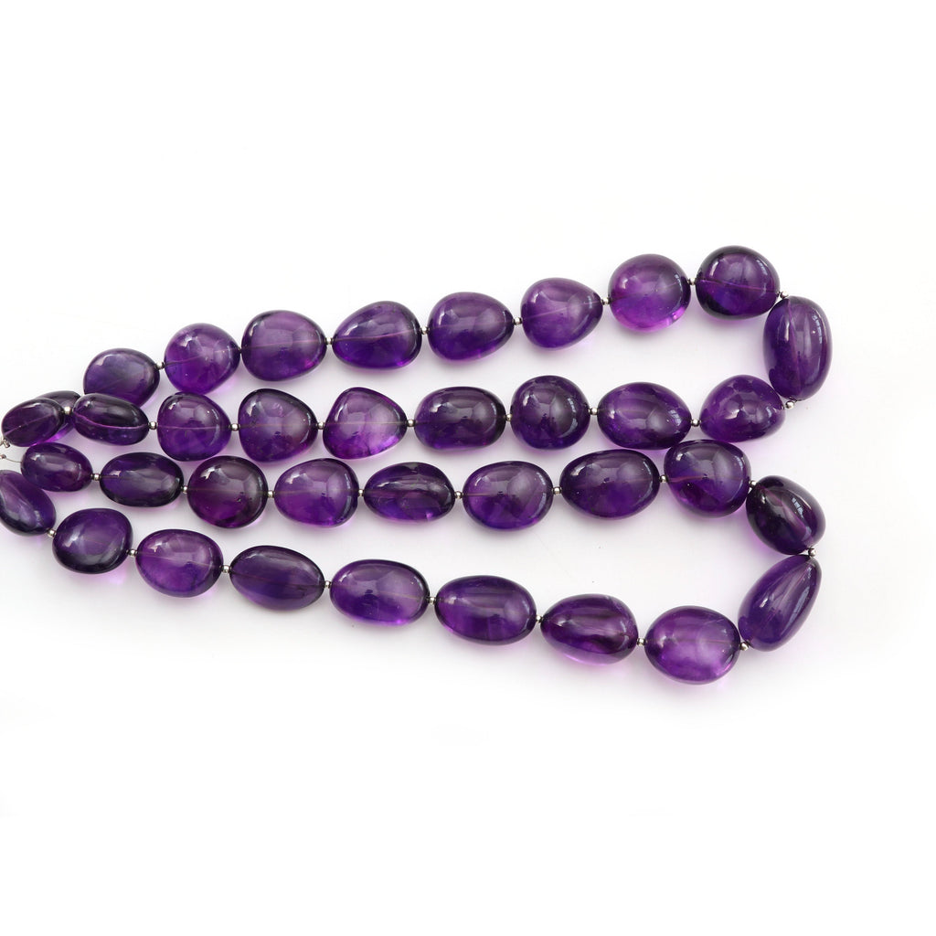 Natural Amethyst Smooth Tumble Beads - 12x13 mm to 21x30 mm - Amethyst Smooth Tumble, 4 Inch/ 8 Inch/ 16 Inch Full Strand, Price Per Strand - National Facets, Gemstone Manufacturer, Natural Gemstones, Gemstone Beads