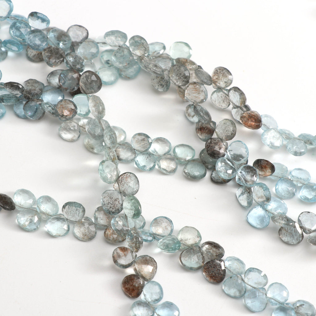 Natural Aquamarine Smooth Heart Beads, Aquamarine Smooth- 7x7 mm to 7x7 mm Aquamarine Heart -Gem Quality,8 Inch Full Strand,Price Per Strand - National Facets, Gemstone Manufacturer, Natural Gemstones, Gemstone Beads