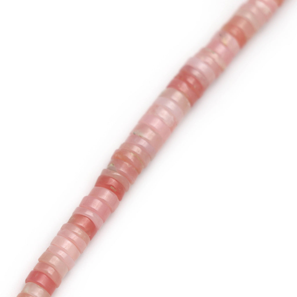Natural Pink Opal Smooth Button Beads , 4 MM to 6 MM, Pink Opal Smooth , 8 Inch ,Price Per Strand - National Facets, Gemstone Manufacturer, Natural Gemstones, Gemstone Beads