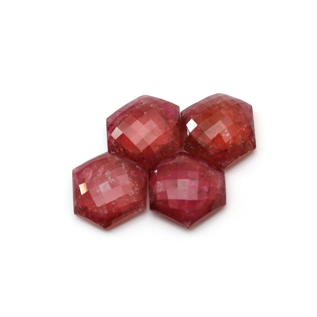Natural Tourmaline Faceted Hexagon Shape Loose Gemstone, 15x15 MM, Hexagon Gemstone, Pair (2 Pieces) - National Facets, Gemstone Manufacturer, Natural Gemstones, Gemstone Beads