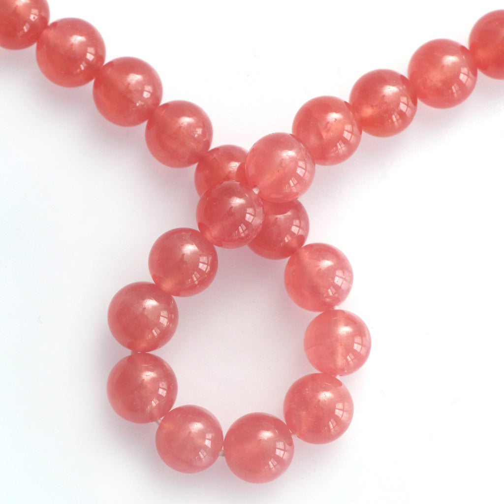 Rhodochrosite Smooth Balls Beads , Rhodochrosite Smooth Round , 9 mm Central Drill Beads , 8 Inch, Price Per Strands - National Facets, Gemstone Manufacturer, Natural Gemstones, Gemstone Beads