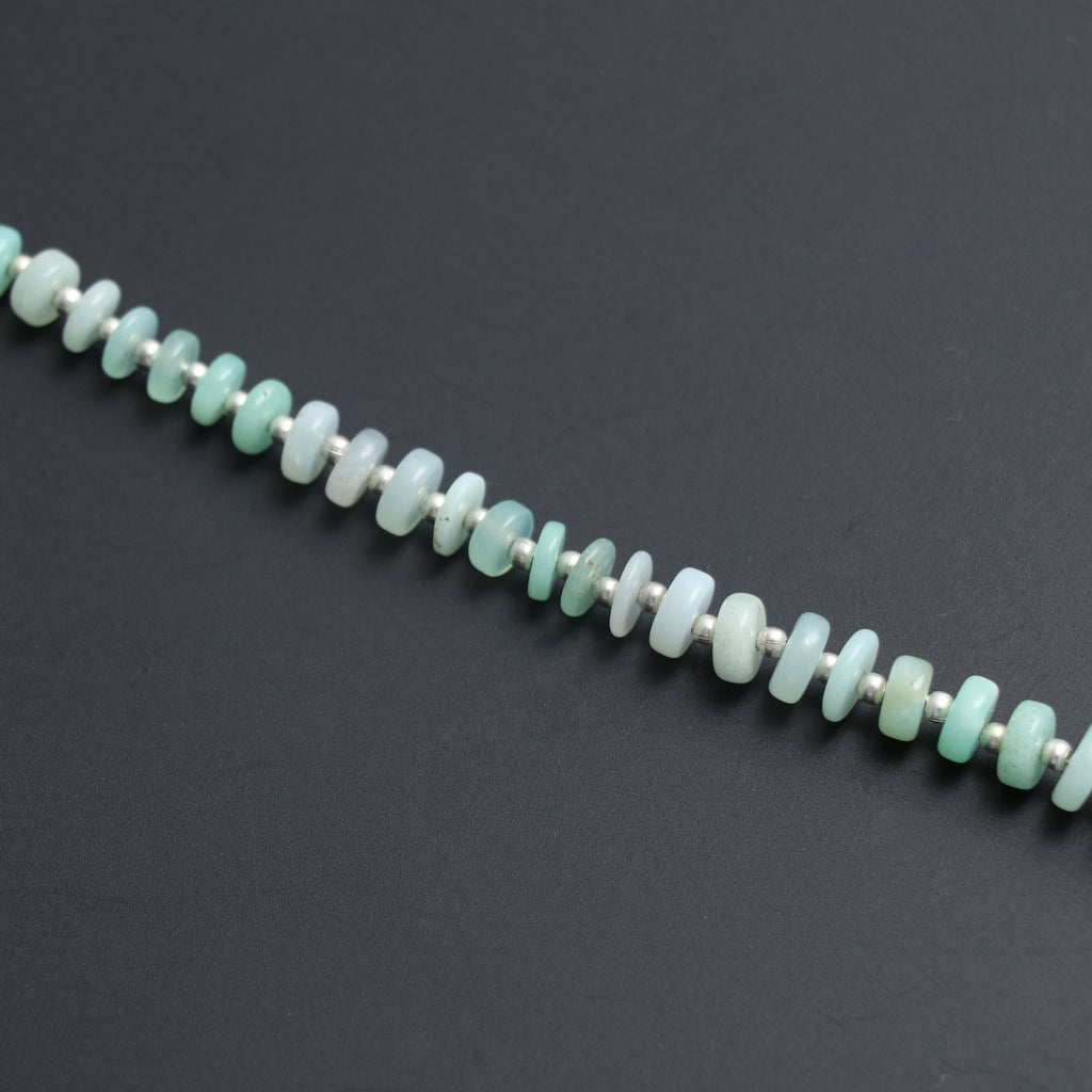 Green Opal Smooth Tyre Beads, Opal Smooth Tyre, Opal Gemstone, Opal Roundel Tyre - 5.5 mm to 7 mm - Gem Quality, 8 Inch, Price Per Strand - National Facets, Gemstone Manufacturer, Natural Gemstones, Gemstone Beads