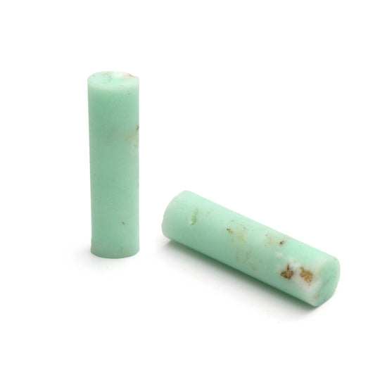 Mint Chrysoprase Matte Finish Cylinder Gemstone, 7.5x31 MM, Chrysoprase Jewelry Making Gemstone, Price Per Pair Gemstone
