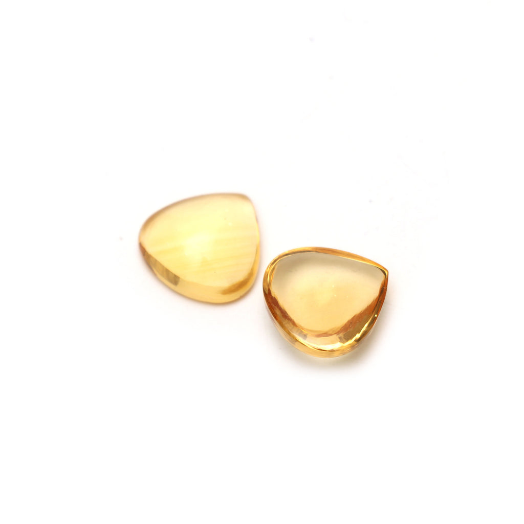 Citrine Smooth Heart Cabochon Gemstone | 16 mm | Gemstone Cabochon | Pair ( 2 Pieces ) - National Facets, Gemstone Manufacturer, Natural Gemstones, Gemstone Beads