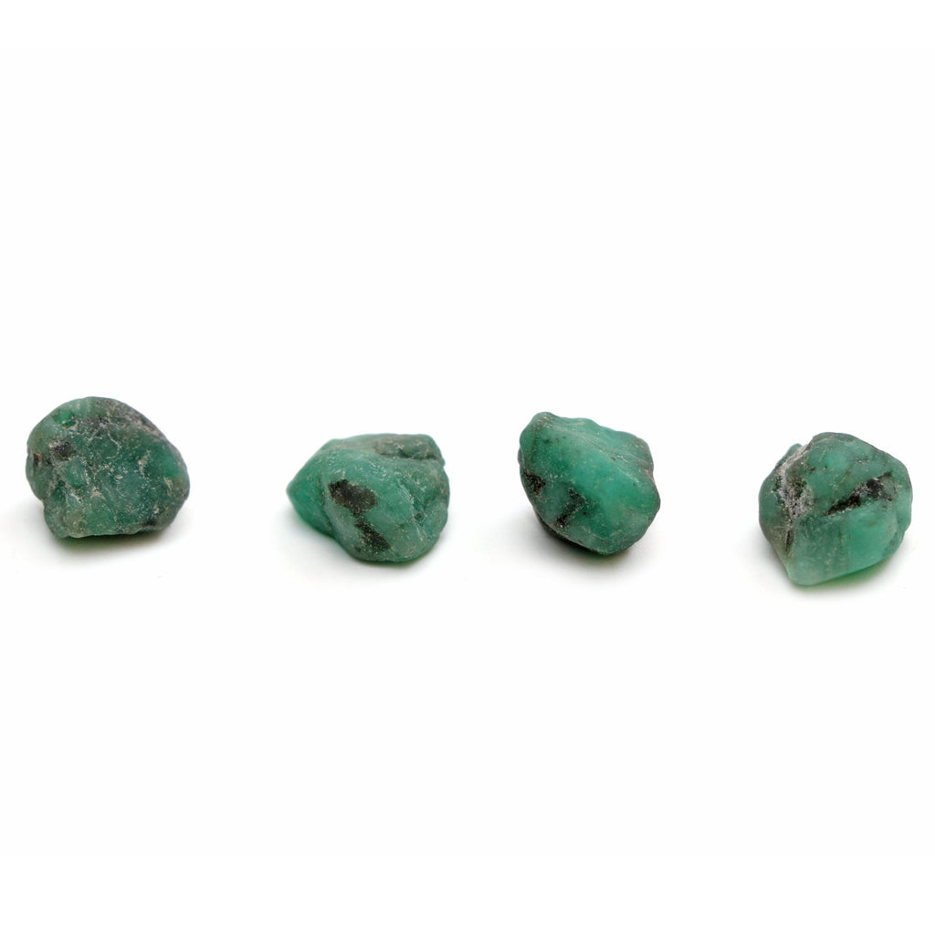 Natural Emerald Organic Rough Loose Gemstone | 11x13 mm | Rough Loose Gemstone | Set of 10 Pieces - National Facets, Gemstone Manufacturer, Natural Gemstones, Gemstone Beads