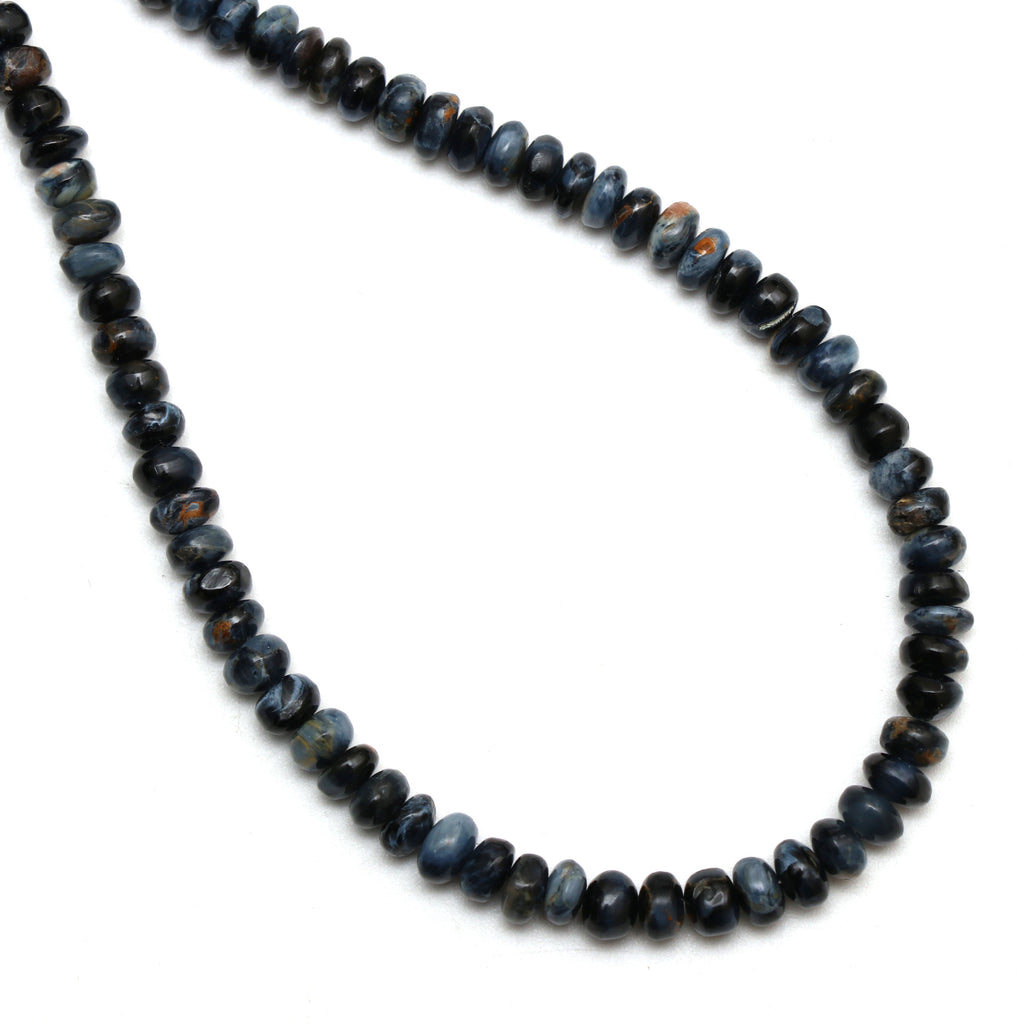 Pietersite Smooth Roundel Beads - 4 mm to 5 mm - Pietersite Roundel Beads - Gem Quality , 18 Inch Full Strand, Price Per Strand - National Facets, Gemstone Manufacturer, Natural Gemstones, Gemstone Beads