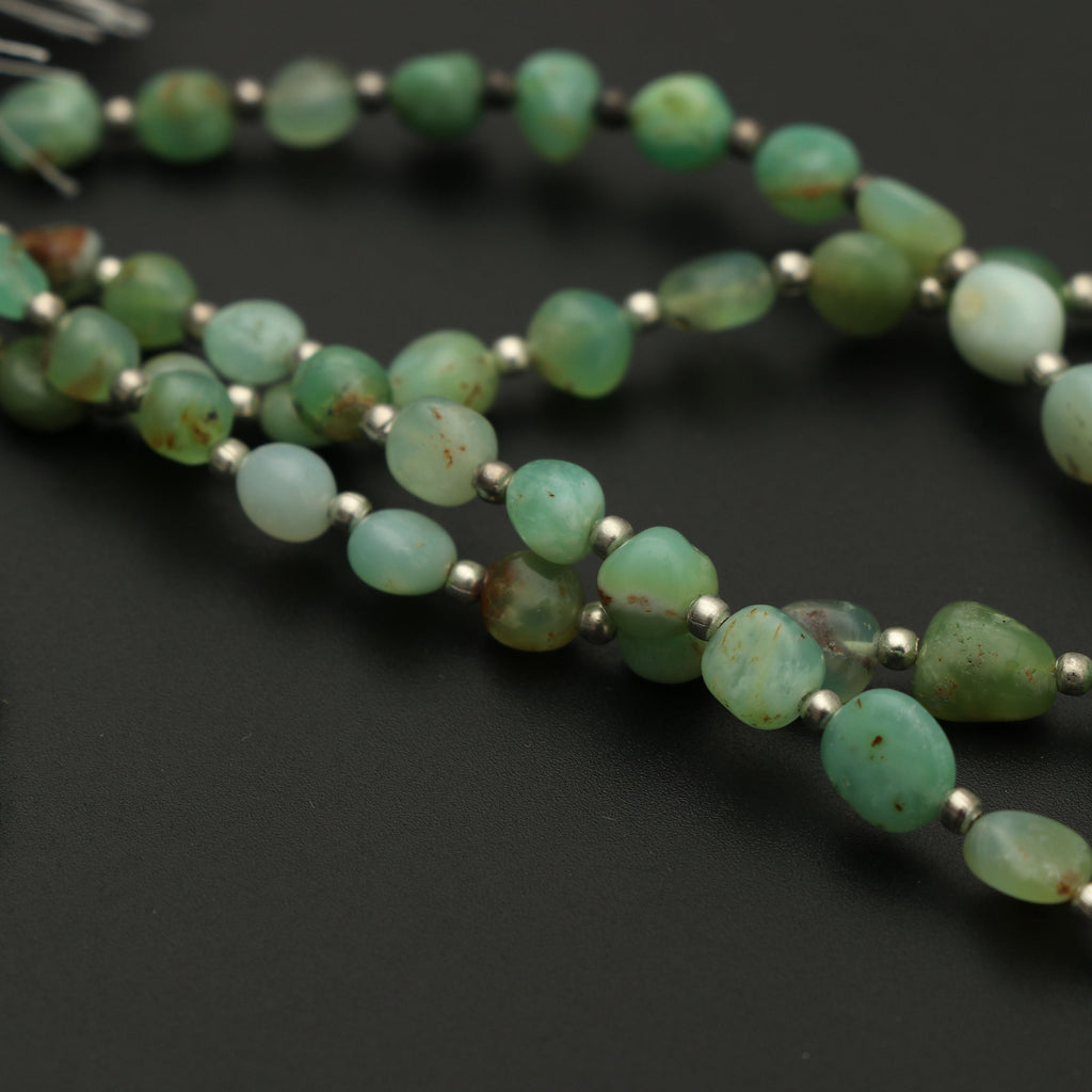 Green Opal Smooth Oval Nuggets , Opal Smooth Oval,Opal Gemstone-5x5 to 4.5x7 mm -Green Opal -Gem Quality, 8 Inch, Price Per Strand - National Facets, Gemstone Manufacturer, Natural Gemstones, Gemstone Beads
