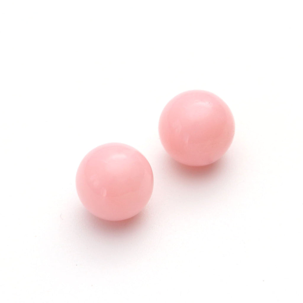 Natural Pink Opal Smooth Balls Round Gemstone ,8mm Balls , pink opal sphere , Jewelry Making ,Price Per pair(2pcs) - National Facets, Gemstone Manufacturer, Natural Gemstones, Gemstone Beads