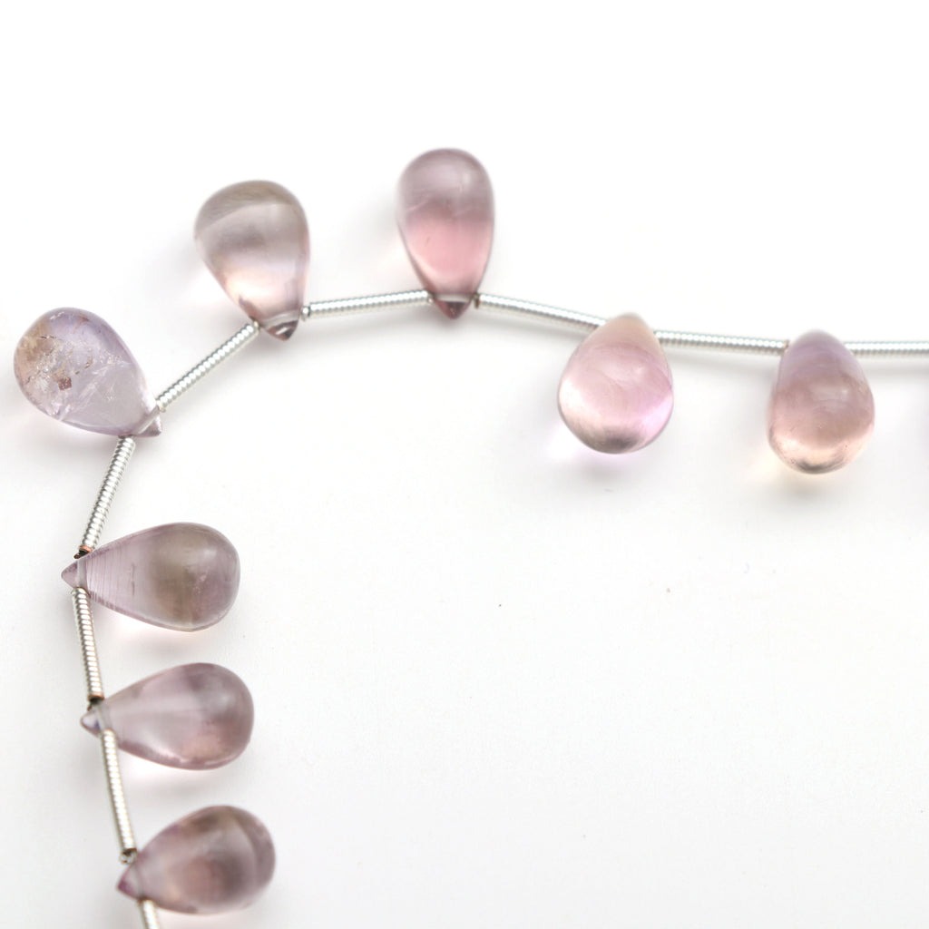 Ametrine Smooth Beads Briolette Drops, Beads Gemstone -11x7 mm to 12.5x8 mm- Ametrine Tear Drops , 8 Inch, Drops Beads, Ametrine Wholesale - National Facets, Gemstone Manufacturer, Natural Gemstones, Gemstone Beads