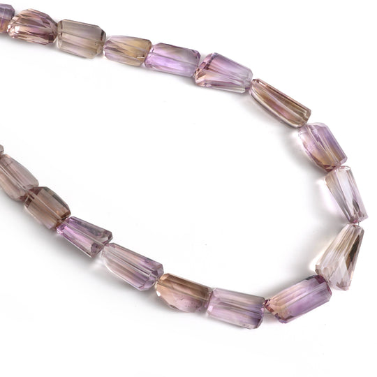 Natural Ametrine Faceted Tumble Beads | Ametrine Faceted Necklace | 8x9 mm to 21x11 mm | 13 Inch | Price Per Strand