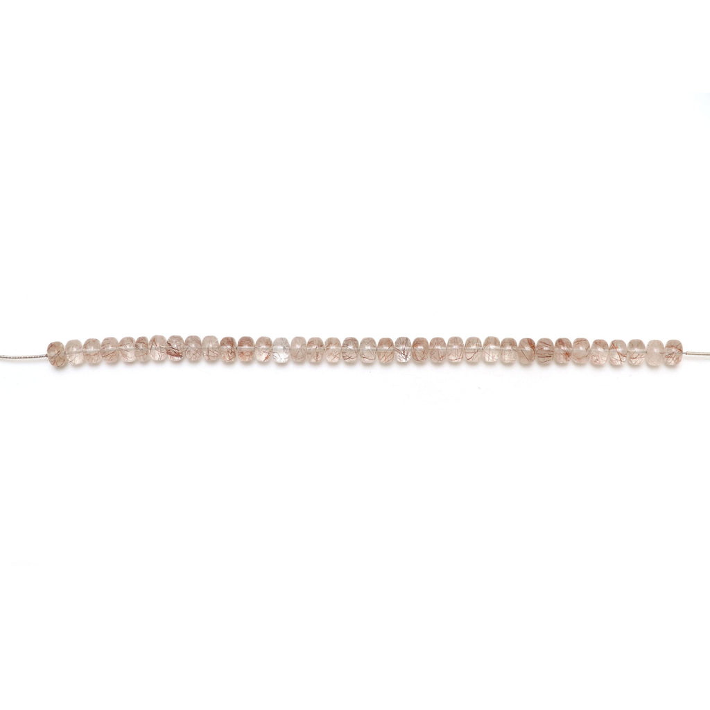 Golden Rutile Smooth Rondelle Beads | 8 mm | Golden Rutile Beads | 8 Inch/ 16 Inch Full Strand | Price Per Strand - National Facets, Gemstone Manufacturer, Natural Gemstones, Gemstone Beads