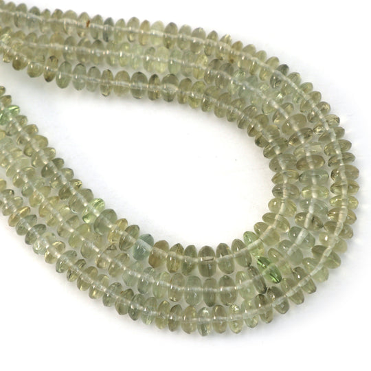 Green Aquamarine Smooth Roundel Beads, 4 mm to 5.5 mm, Aquamarine Jewelry Making Beads, 8 Inch/16 Inch, Price Per Strand