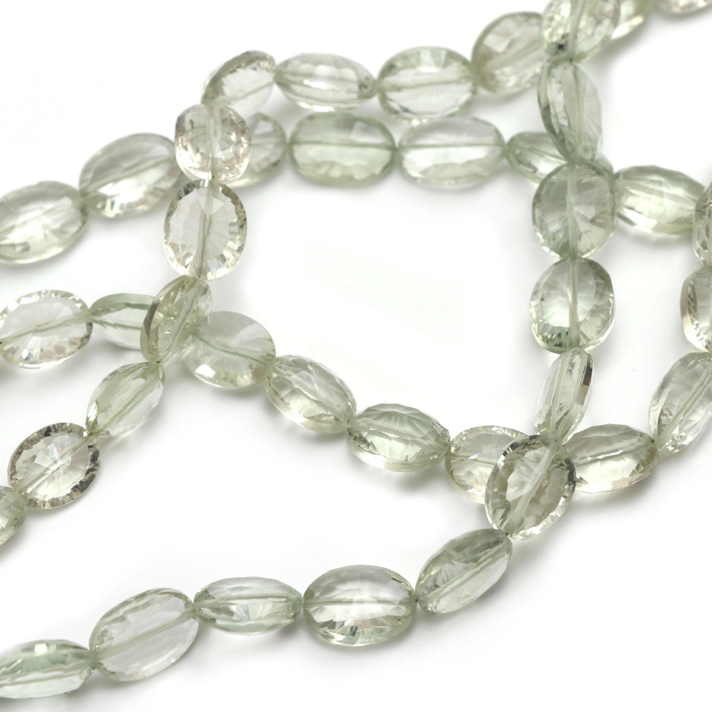 Green Amethyst Faceted Oval Beads, Amethyst Oval Faceted - 11x12 mm to 13x19 mm- Gem Quality, 8 Inch6 Inch Full Strand, Price Per Strand - National Facets, Gemstone Manufacturer, Natural Gemstones, Gemstone Beads