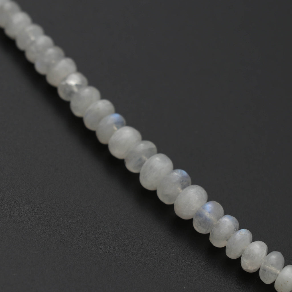 Natural Rainbow Moonstone Smooth Roundel Beads, 4 mm to 7 mm, Rainbow Beads, Moonstone strand, 8 Inch Full Strand, per strand price - National Facets, Gemstone Manufacturer, Natural Gemstones, Gemstone Beads