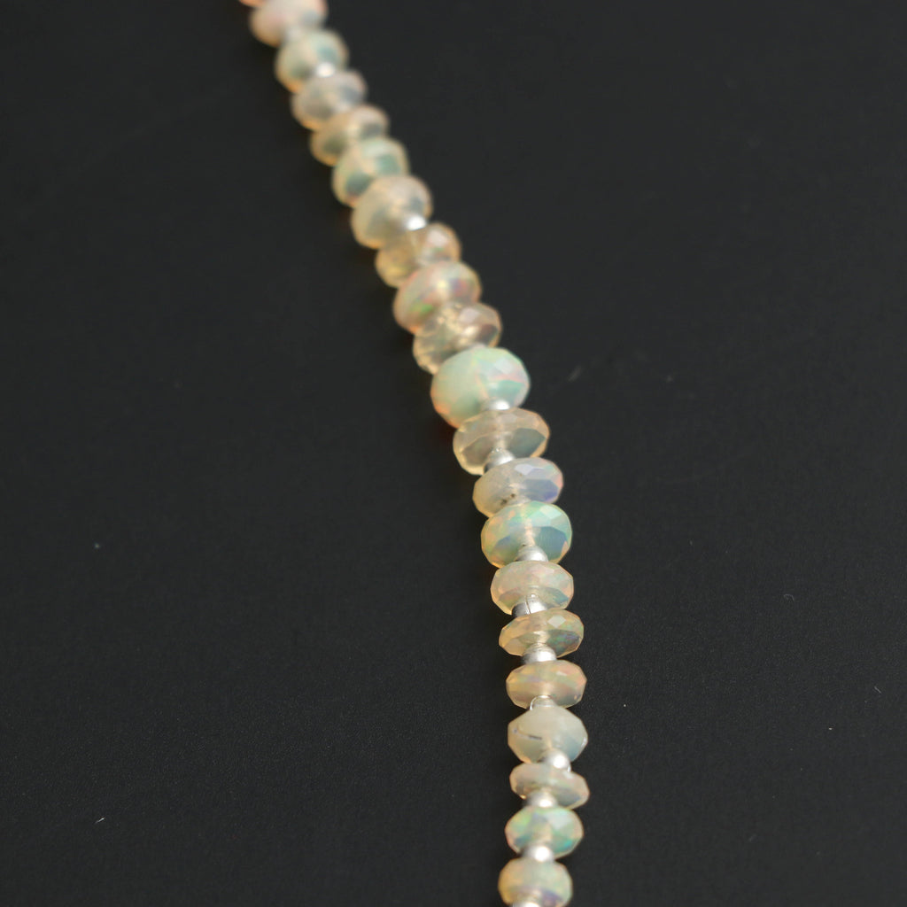 Natural Ethiopian Yellow Opal Faceted Tyre Shape beads, Ethiopian Faceted Tyre - 4 mm to 6.5 mm -Gem Quality, 8 Inch, Price Per Strand - National Facets, Gemstone Manufacturer, Natural Gemstones, Gemstone Beads