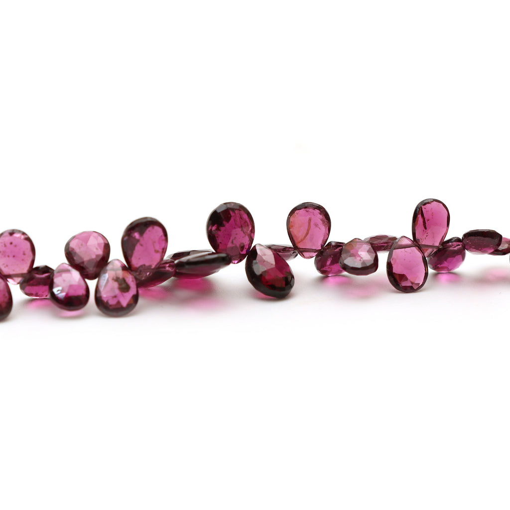 Natural Garnet Faceted Pear Beads | 5.5x4 mm to 10x7 mm | 8 Inch | Garnet Faceted Beads | Price Per Strand - National Facets, Gemstone Manufacturer, Natural Gemstones, Gemstone Beads