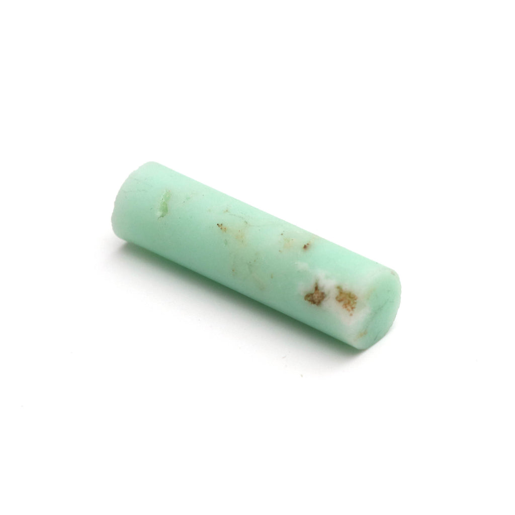 Mint Chrysoprase Matte Finish Cylinder Gemstone, 7.5x31 MM, Matt Finish Gemstone, AA Quality , Price Per Pair Gemstone - National Facets, Gemstone Manufacturer, Natural Gemstones, Gemstone Beads