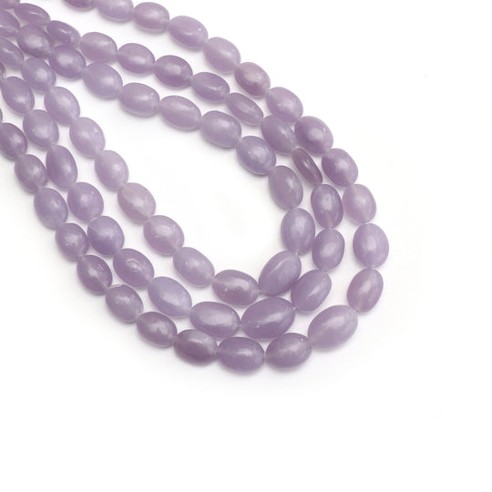 Natural Yttrium Fluorite Smooth Oval Beads | Unique Purple Fluorite | 6.5x8.5 mm to 10.5x14.5 mm | 18 Inch | Price Per Strand