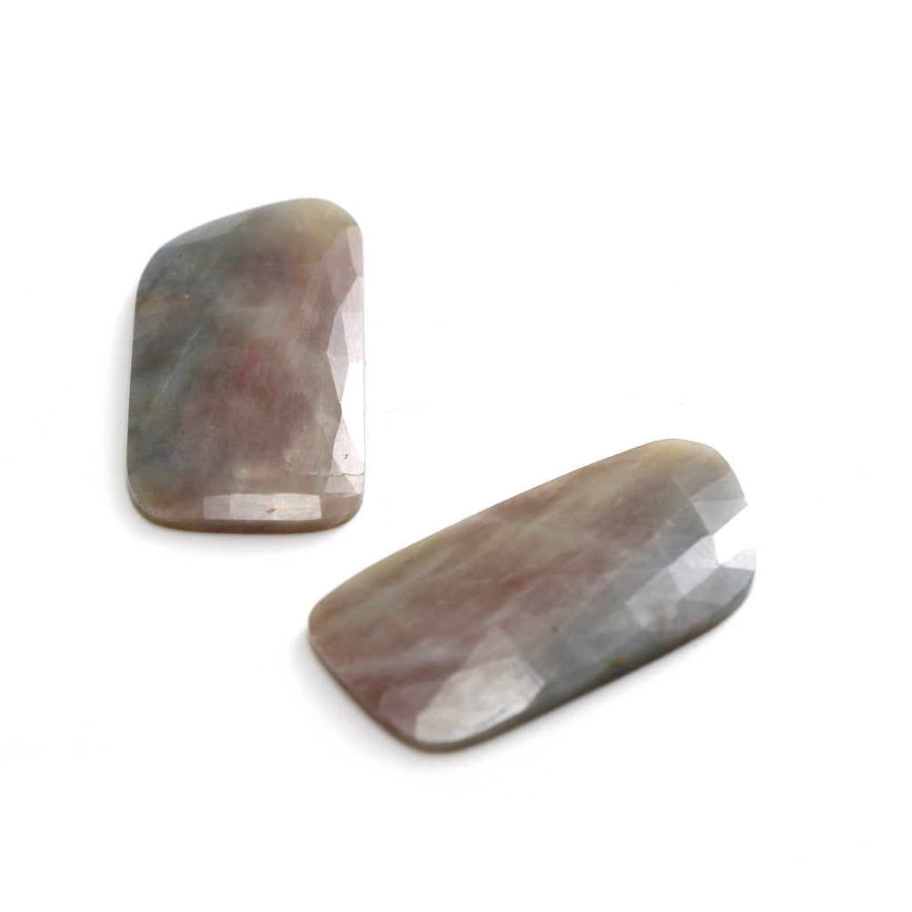 Natural Brown Sapphire Organic Faceted Loose Gemstone -39x19mm- Brown Sapphire Organic ,Loose Gemstone, Pair (2 Pieces) - National Facets, Gemstone Manufacturer, Natural Gemstones, Gemstone Beads