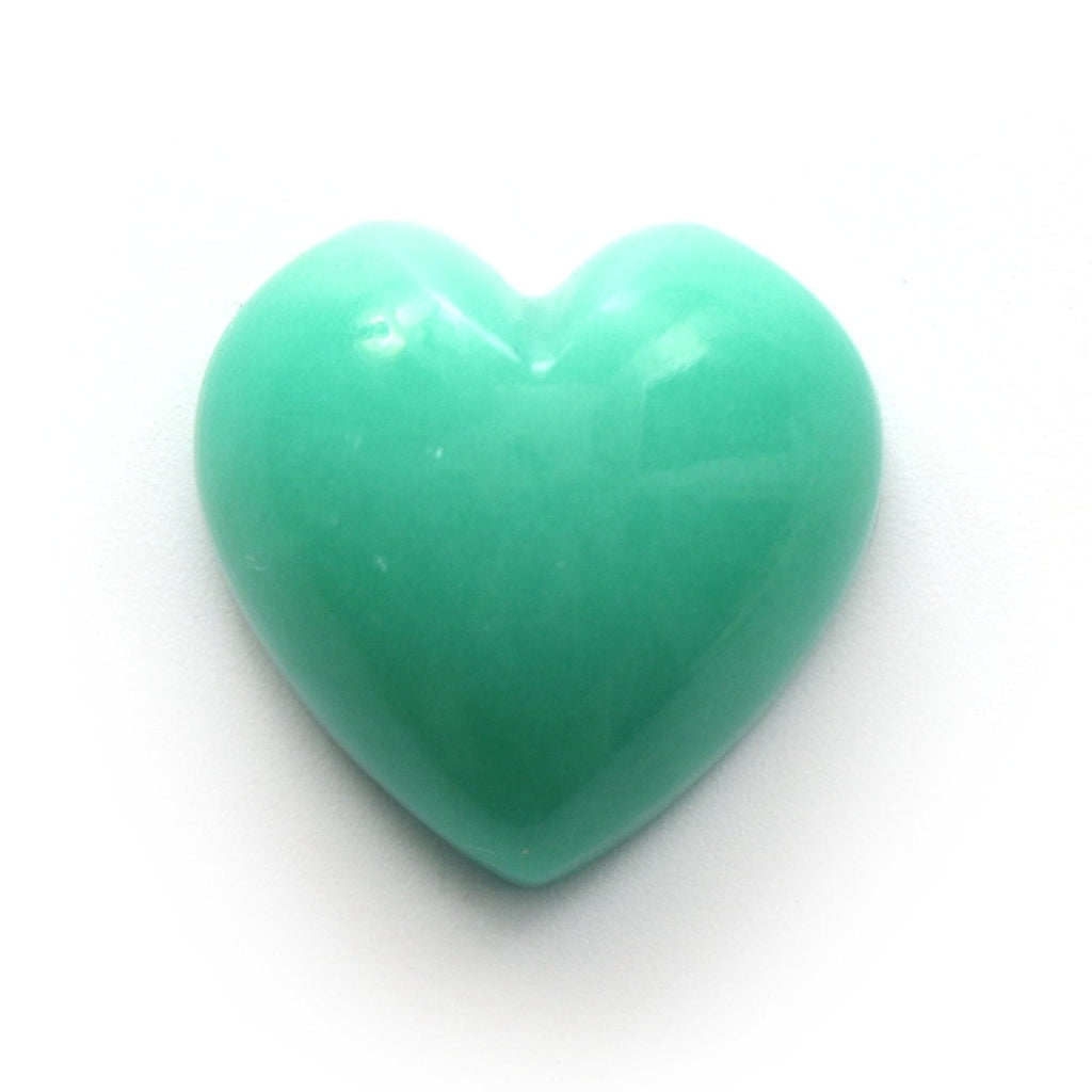 Green Opal Smooth Heart Shape Carving Loose Gemstone- 20x20 mm -Green Opal Heart, Green Opal Cabochon Gemstone, 1 Piece/ Pair (2 Pieces) - National Facets, Gemstone Manufacturer, Natural Gemstones, Gemstone Beads