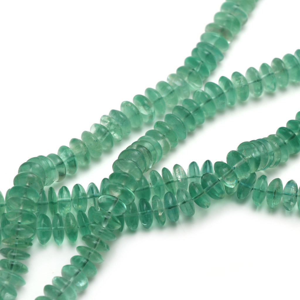 Fluorite Smooth Saucer Shape Beads - 8 mm to 11 mm - Fluorite Saucer Beads - Gem Quality , 8 Inch/16 Inch/18 Inch, Price Per Strand - National Facets, Gemstone Manufacturer, Natural Gemstones, Gemstone Beads