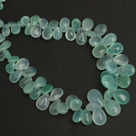 Australian Chrysoprase Smooth Pear Beads | 6x8.5 mm to 11x15 mm | Chrysoprase Jewelry Making Beads | 8 Inch Strand | Price Per Strand