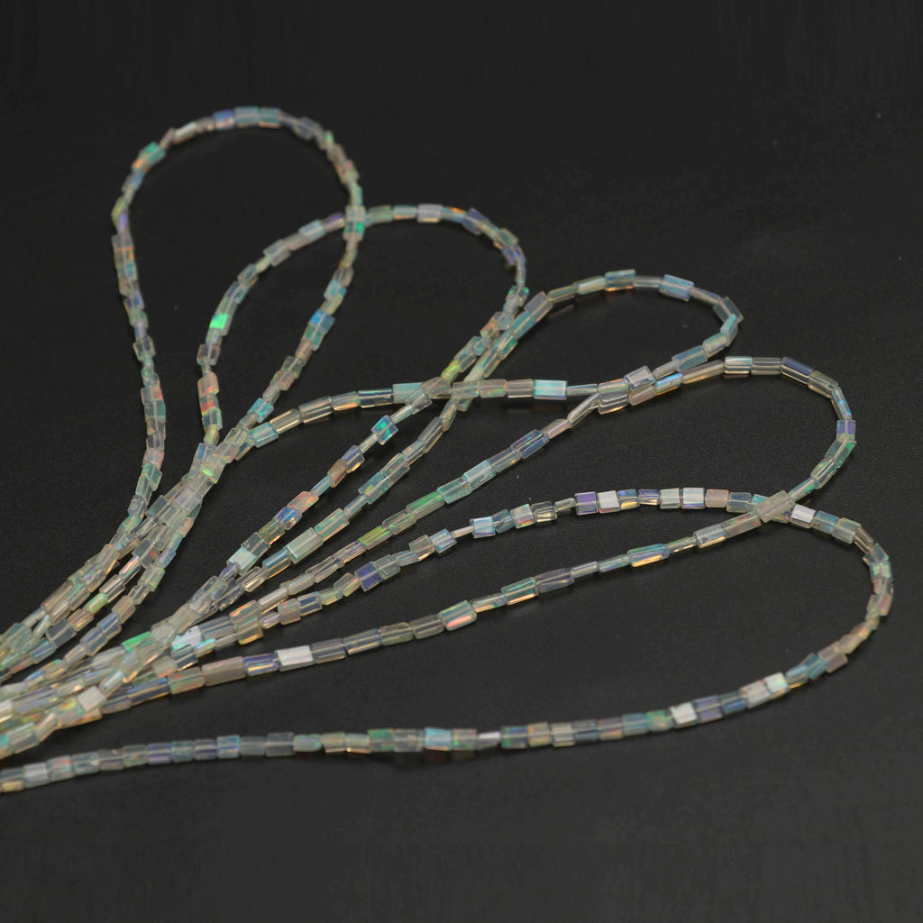 Natural Ethiopian Opal Smooth Rectangle Honey Color Beads | 3.5x5 mm to 3.5x5.5 mm | 8 Inches/ 18 Inches Full Strand | Price Per Strand - National Facets, Gemstone Manufacturer, Natural Gemstones, Gemstone Beads