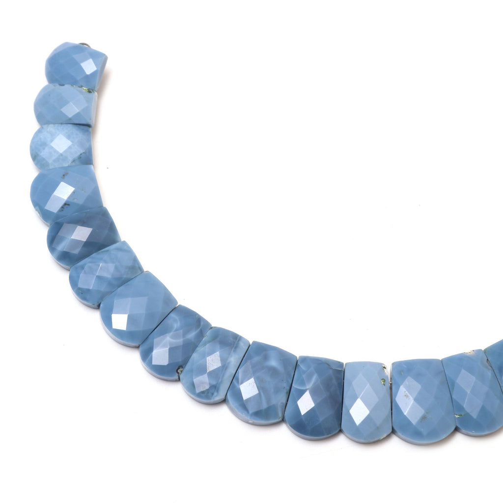 Natural Blue Opal Faceted Slice Layout Beads, 8.5x11 mm to 22x13 mm, Blue Opal Faceted Layout, 17 Inch Full Strand, Price Per Strand - National Facets, Gemstone Manufacturer, Natural Gemstones, Gemstone Beads