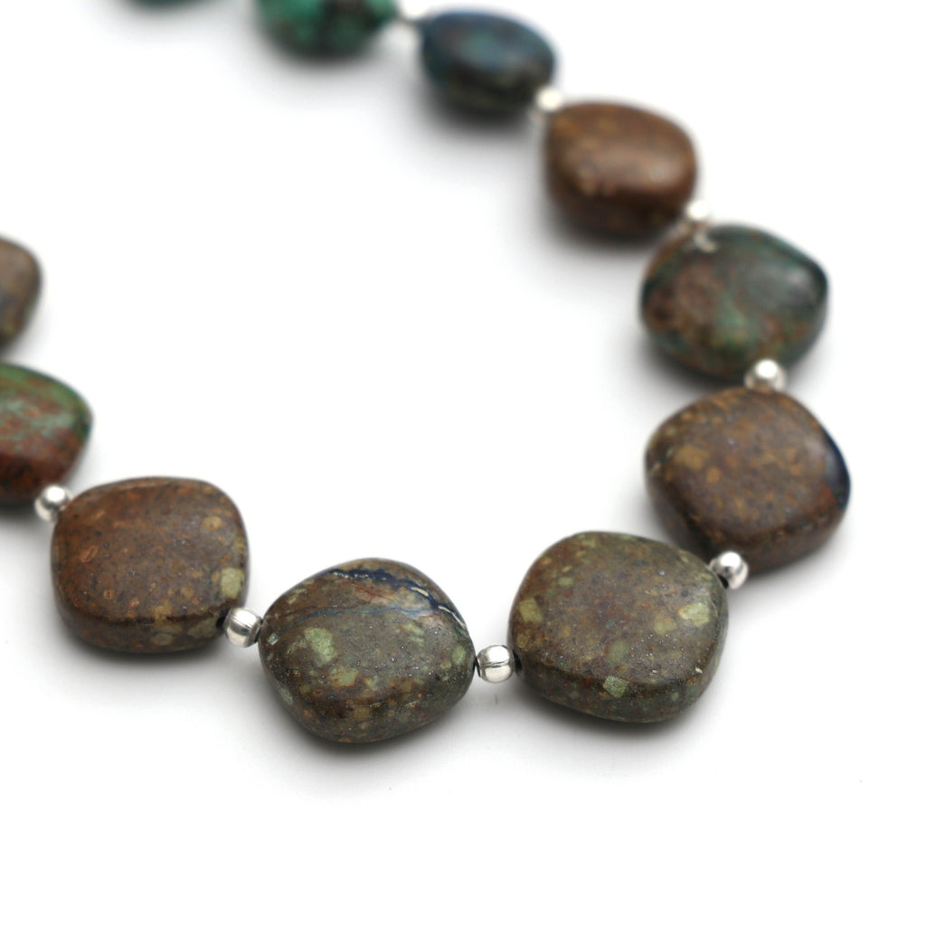 Azurite Malachite Smooth Cushion Beads - 5x9 mm to 5.5x15 mm- Azurite Malachite - Gem Quality , 8 Inch/ 20 Cm Full Strand, Price Per Strand - National Facets, Gemstone Manufacturer, Natural Gemstones, Gemstone Beads