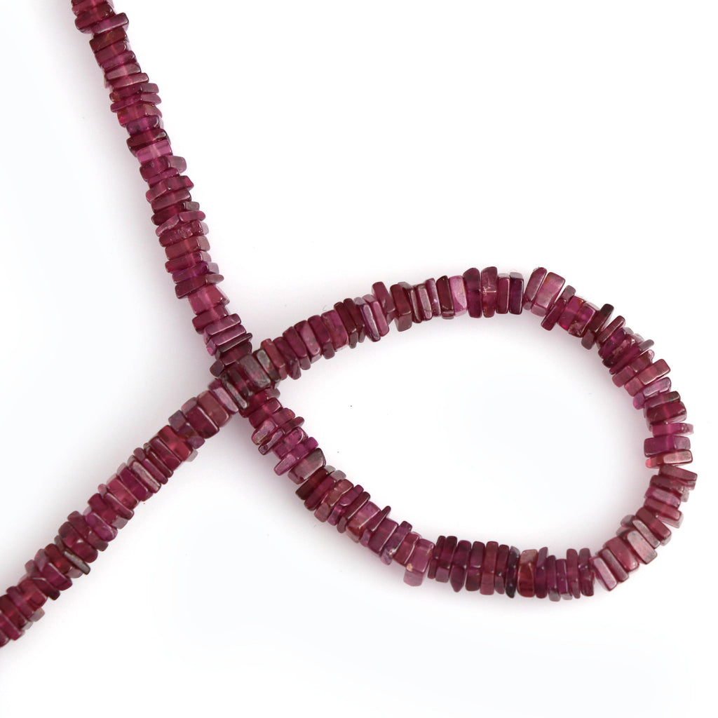 Garnet Smooth Square Chips Beads ,3.5 mm to 4.5 mm ,Garnet Both Side Flat Cabochon Gemstone,8 Inch ,Price For Strand - National Facets, Gemstone Manufacturer, Natural Gemstones, Gemstone Beads