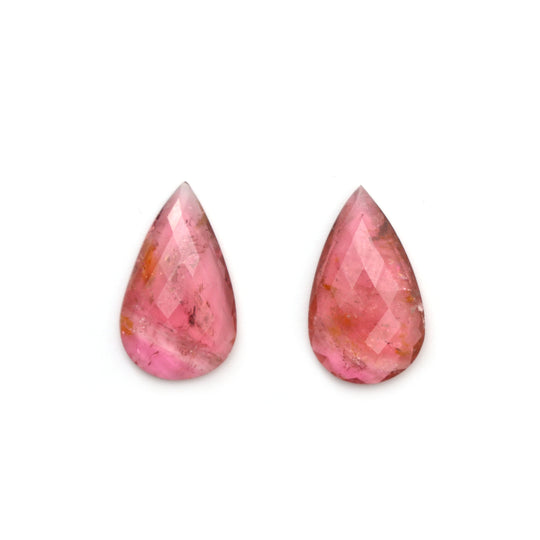トルマリンペアファセットルースジェムストーン、10x17mm、トルマリンジュエリーメイキングジェムストーン、ペア（2個）