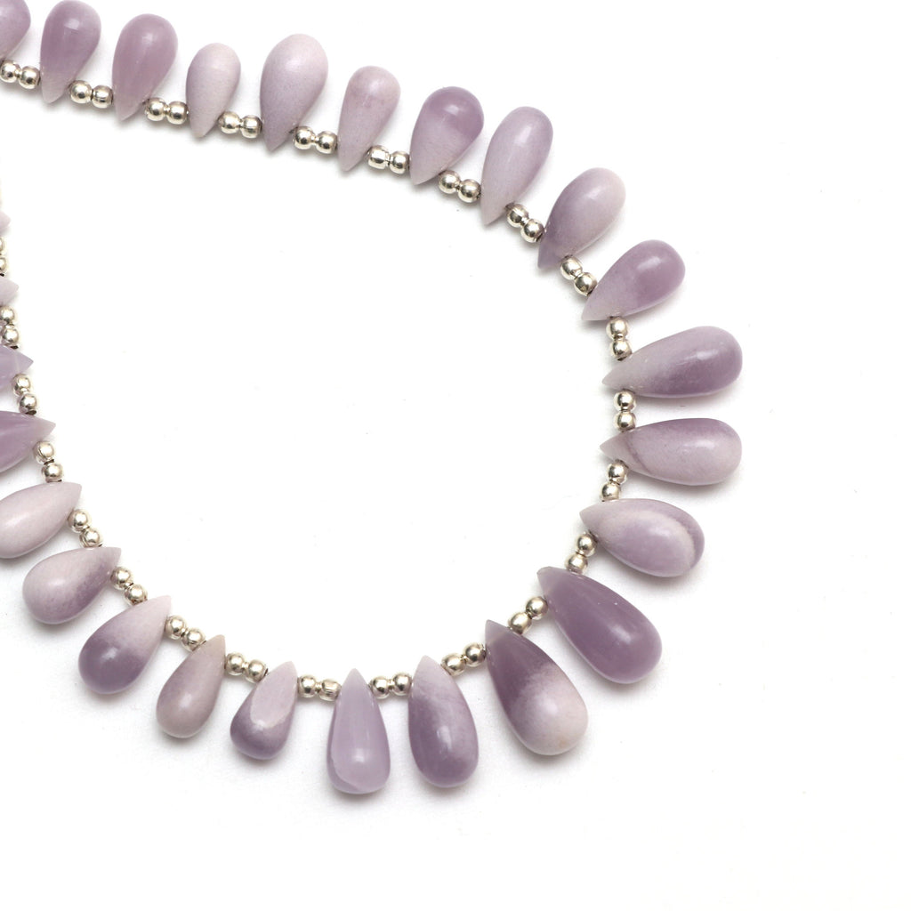 Bi Color Yttrium Fluorite Smooth Drop Beads - 6x10 mm to 7.5x16 mm - Purple Fluorite Drop Beads briolette , 8 Inch Price Per Strand - National Facets, Gemstone Manufacturer, Natural Gemstones, Gemstone Beads