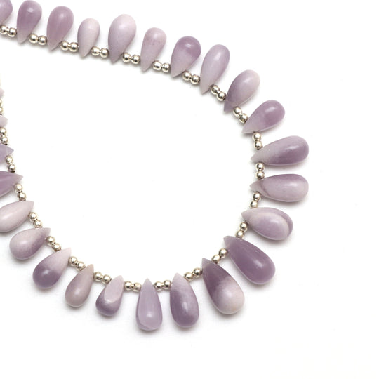 Bi Color Yttrium Fluorite Smooth Drop Beads - 6x10 mm to 7.5x16 mm - Purple Fluorite Jewelry Making Beads, 8 Inch Price Per Strand