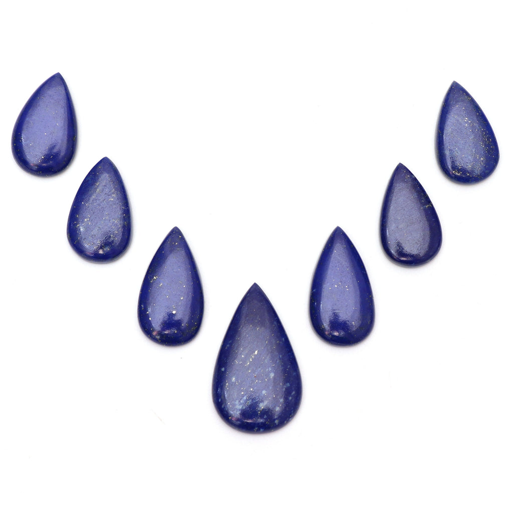 AAA Quality Natural Lapis Smooth Pear Cabochon Gemstone | 13x22 mm to 18x31 mm | Gemstone Cabochon | Set of 7 Pieces - National Facets, Gemstone Manufacturer, Natural Gemstones, Gemstone Beads