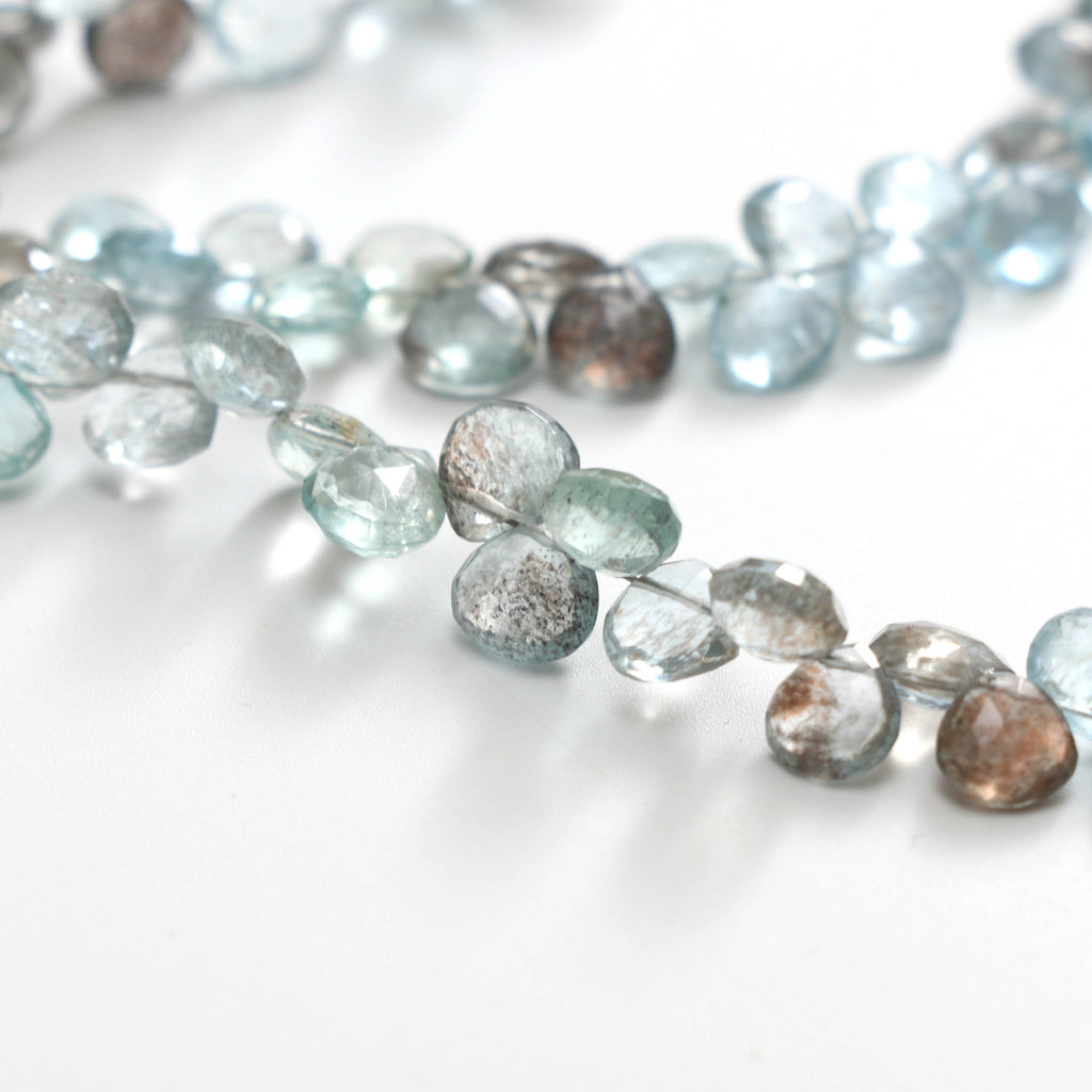 Natural Aquamarine Smooth Heart Beads, Aquamarine Smooth- 7x7 mm to 7x7 mm Aquamarine Heart -Gem Quality,8 Inch Full Strand,Price Per Strand - National Facets, Gemstone Manufacturer, Natural Gemstones, Gemstone Beads