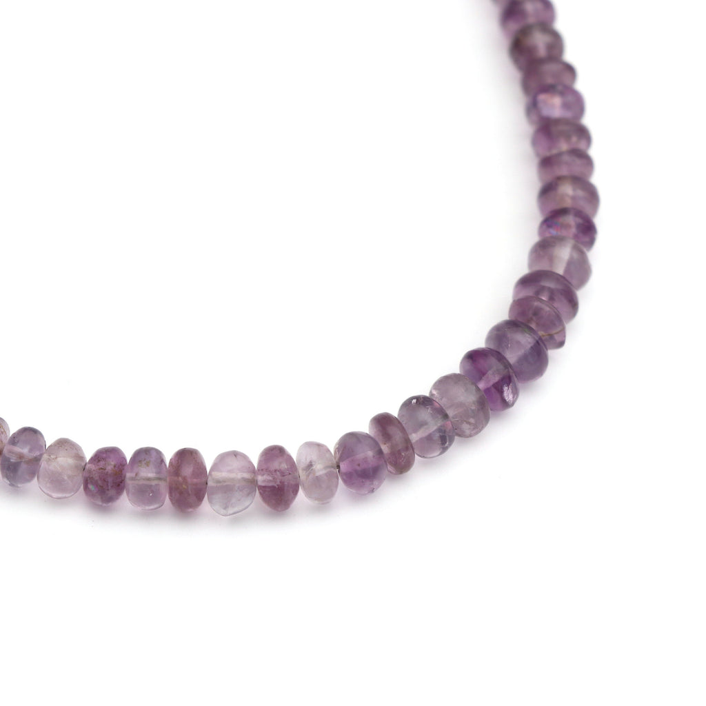 Fluorite Smooth Roundel Beads - 5 mm to 6.5 mm - Fluorite Roundel Beads - Gem Quality , 8 Inch/ 20 Cm Full Strand, Price Per Strand - National Facets, Gemstone Manufacturer, Natural Gemstones, Gemstone Beads