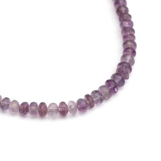 Fluorite Smooth Roundel Beads - 5 mm to 6.5 mm - Fluorite Jewelry Making Beads, 8 Inch/ 20 Cm Full Strand, Price Per Strand
