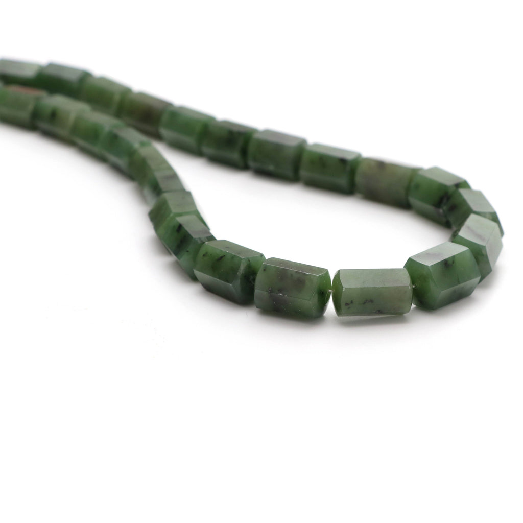 Emerald Faceted 10x13.5 mm to 10.5x15.5 mm Cylinder Beads, 18 Inch Necklace, 925 Sterling Silver S Clasp Hook, Price Per Necklace - National Facets, Gemstone Manufacturer, Natural Gemstones, Gemstone Beads