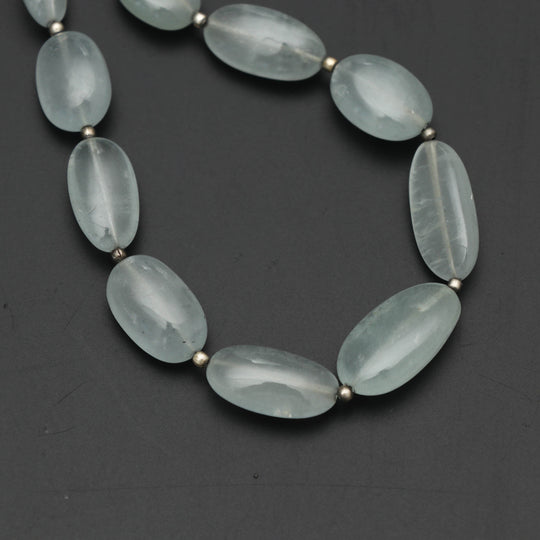 7x9 mm to 10x16 mm Aquamarine Smooth Tumble Shape Gemstone Beads