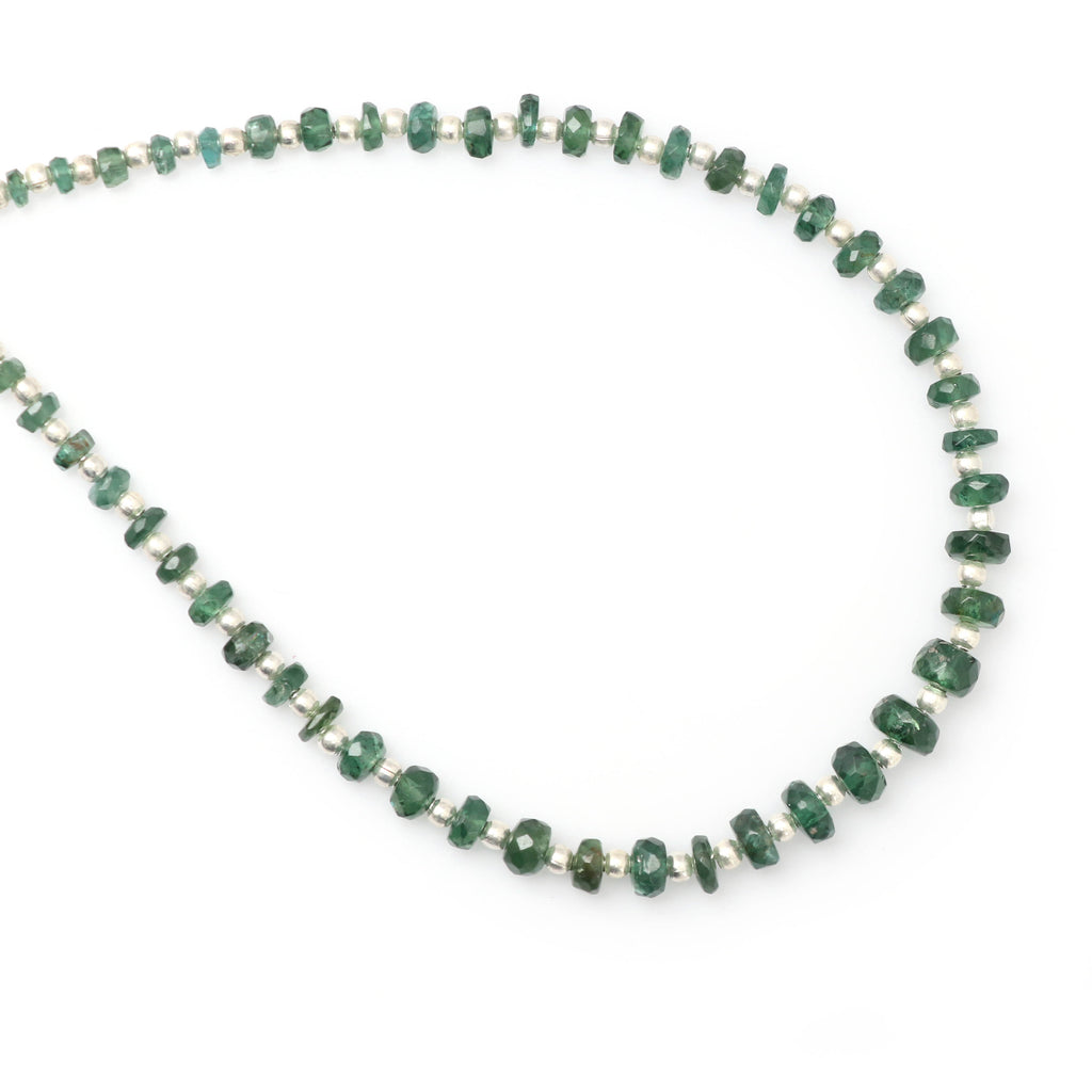 Green Apatite Faceted Beads With Spacer Balls, Apatite Beads- 3 mm to 6 mm -Green Apatite Beads - Gem Quality , 8 Inch, Price Per Strand - National Facets, Gemstone Manufacturer, Natural Gemstones, Gemstone Beads